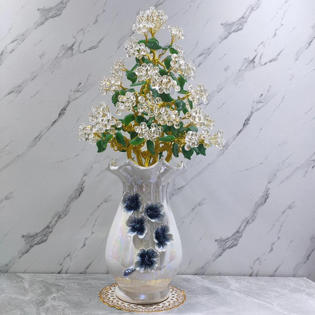 【卓越轻奢原创】白雪公主陶瓷天然白水晶百搭摆件精美