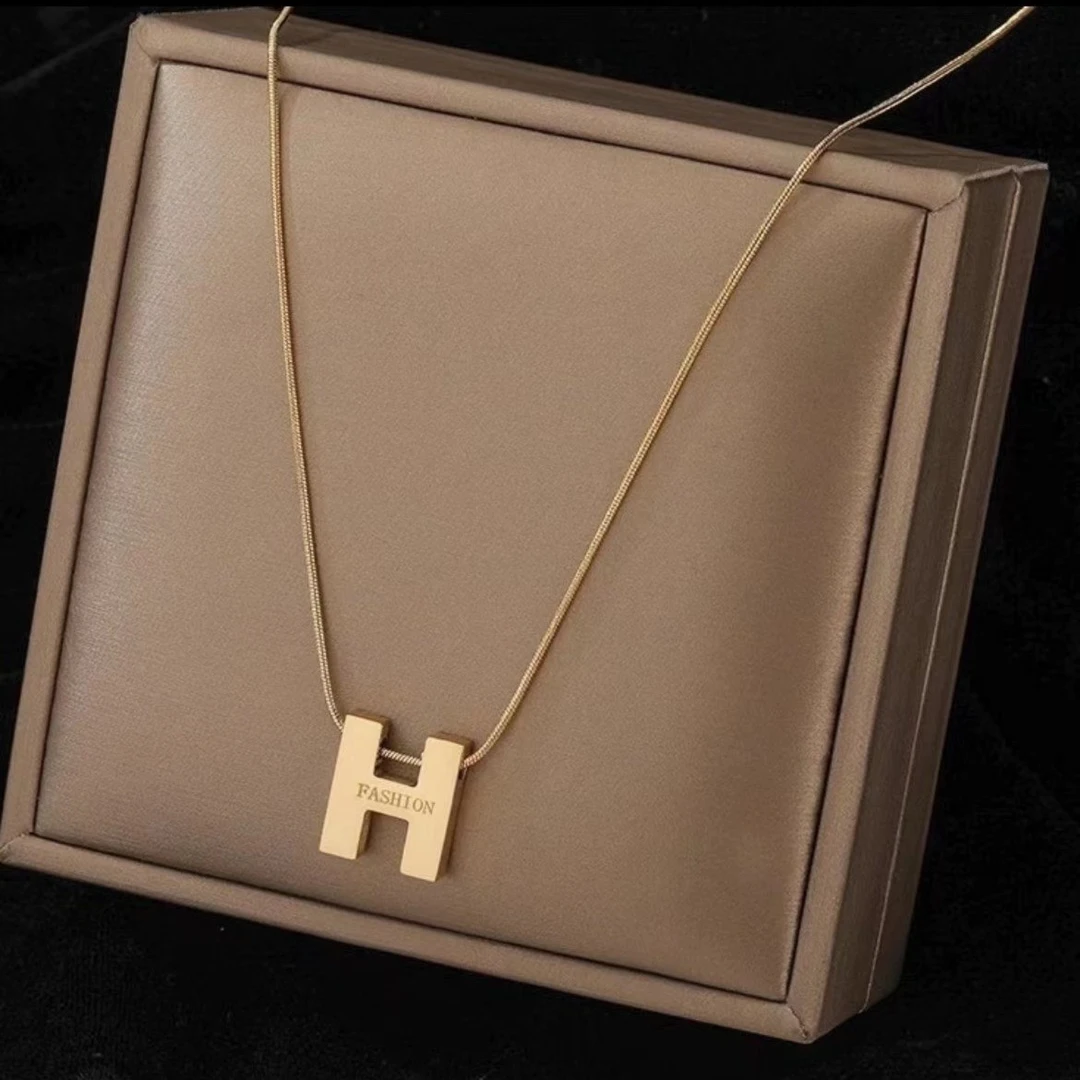 钛钢项链 时尚高级感字母H项链女小众轻奢百搭锁骨链不掉色ins