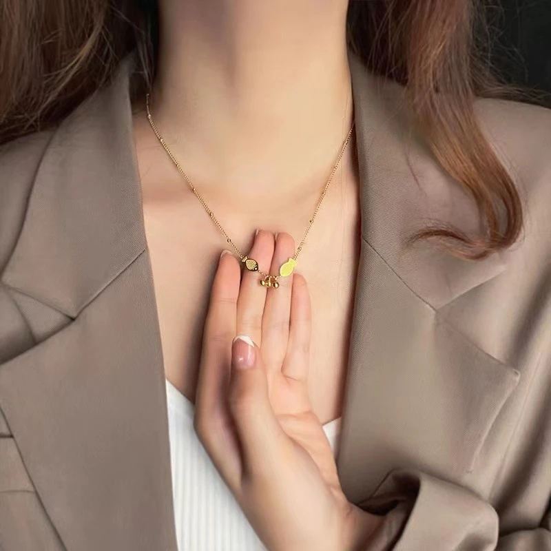 钛钢项链 网红爆款余生有你双鱼项链简约小众气质不掉色锁骨链女