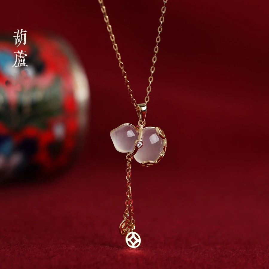 钛钢项链 2025年火爆款网红款葫芦项链女款不掉色轻奢小众高级感