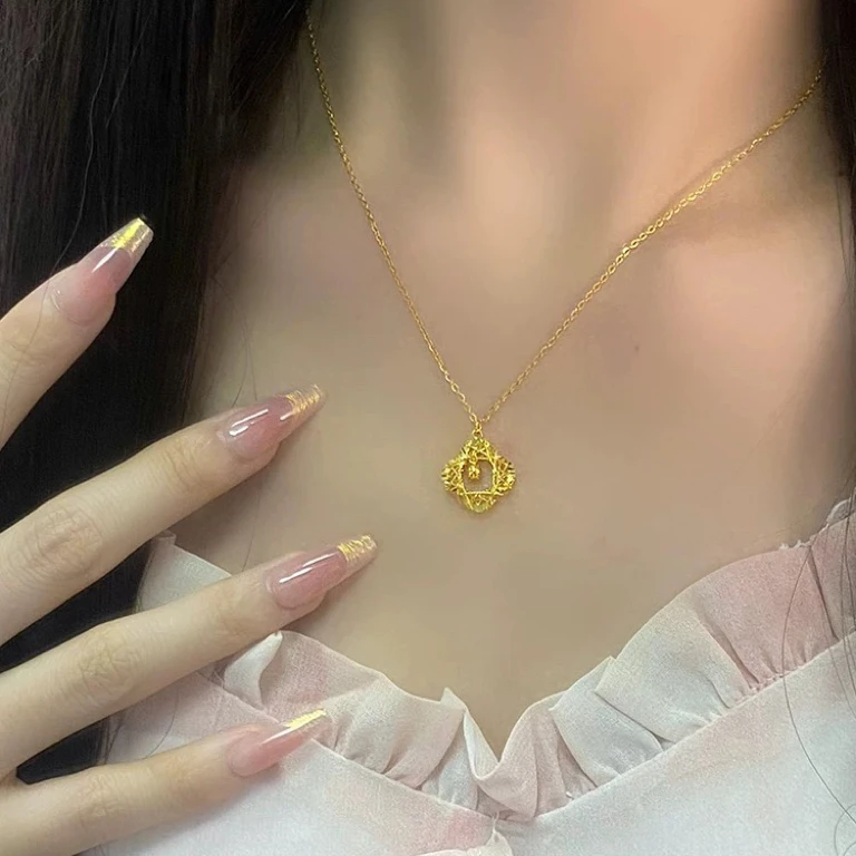 钛钢项链 轻奢精美织梦网四叶草锁骨链女款时尚百搭灵动七夕礼物