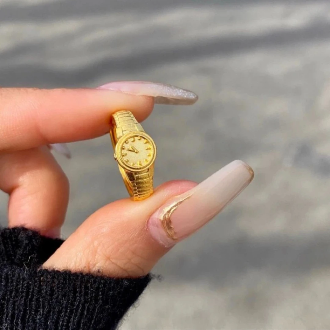 钛钢戒指 个性时尚不掉色告白手表戒指女轻奢气质百搭可调节指环
