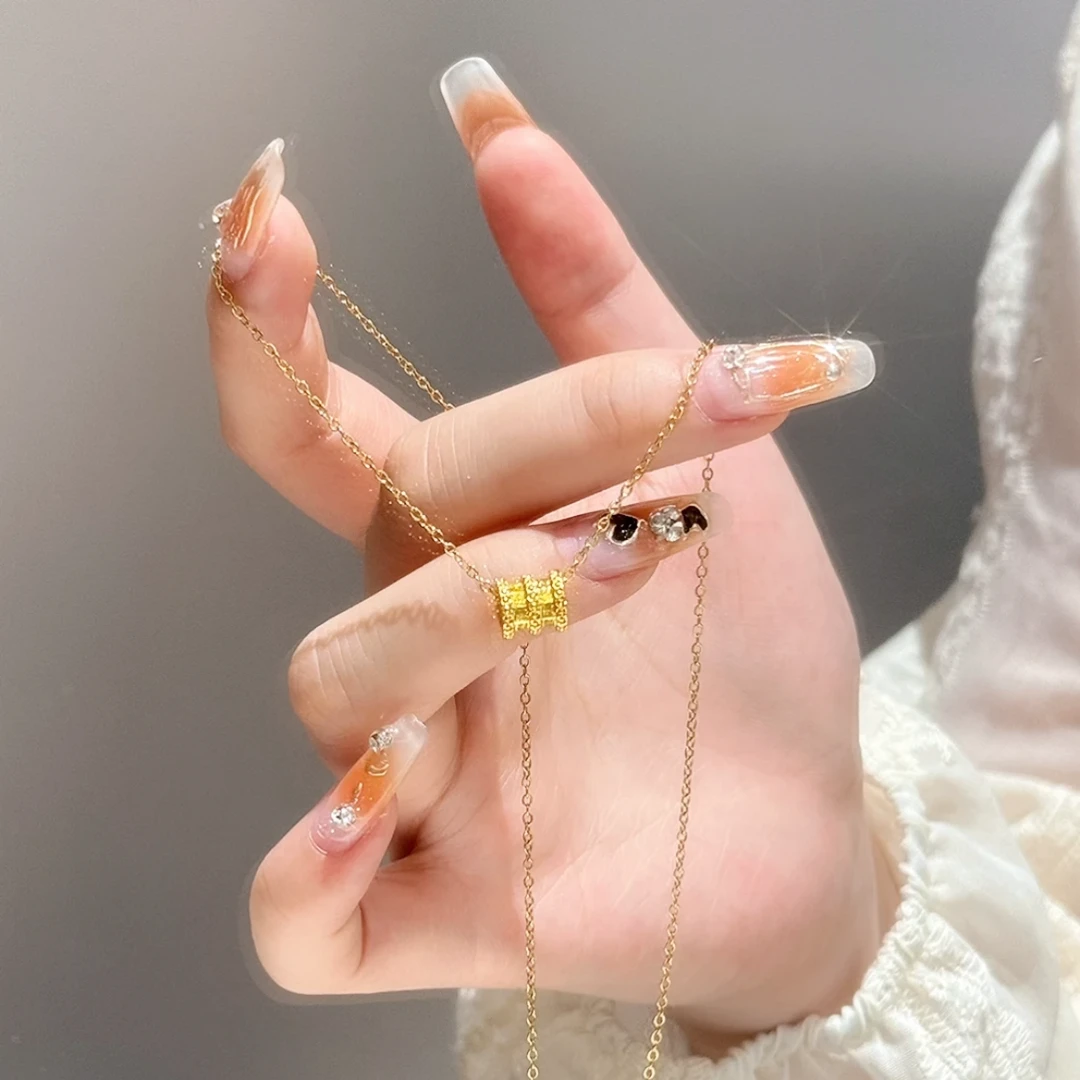 钛钢项链 不掉色轻奢气质金色小蛮腰项链女士时尚简约百搭坠链ins