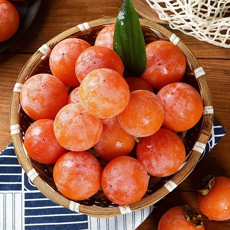 新鲜珍珠一口吸蜜柿软甜柿子迷你火晶玲珑火罐小吊红水果现摘现发
