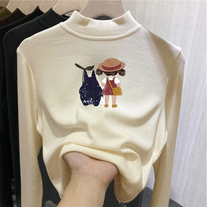 女童半高领德绒打底衫秋冬季童装大童双面绒内搭保暖儿童长袖上衣