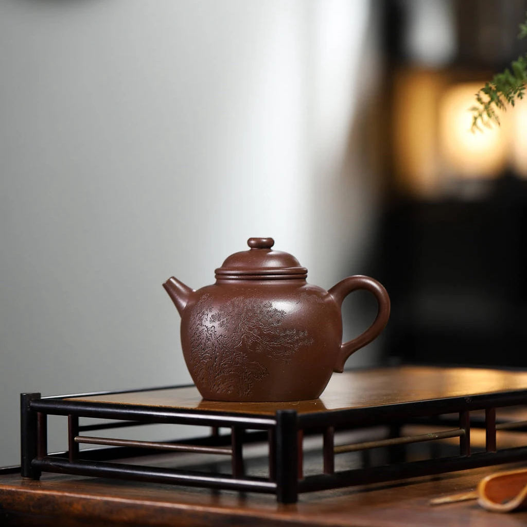 掌柜自作宜兴紫砂壶茶壶茶具大彬圈钮320毫升原矿金林传砂底槽清