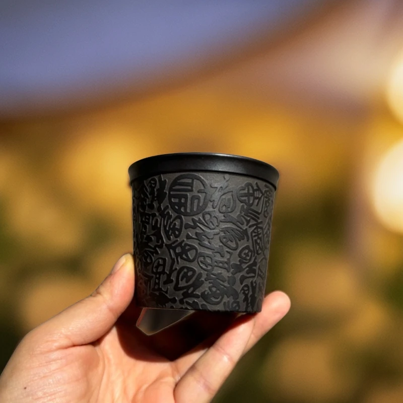 宜兴紫砂杯原矿石黄百福主人杯160毫升茶杯创意百福杯家用品茗杯