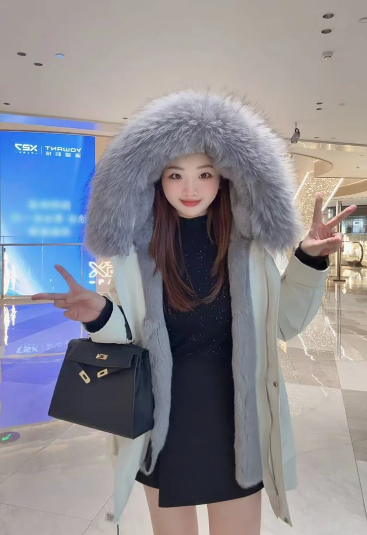 TD【温美人】可拆卸长毛马甲款派克服