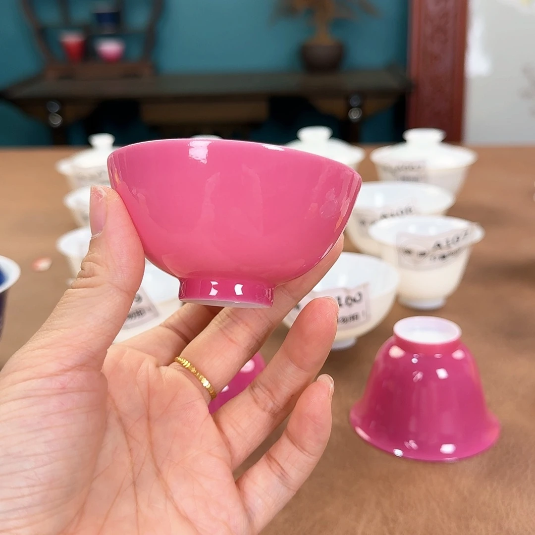 @*凡超薄胎胭脂红杯杯