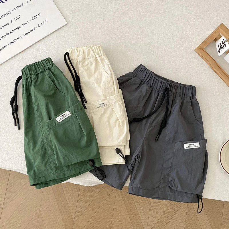 儿童工装五分裤夏季薄款男童短裤大口袋韩版中小童休闲裤子童装