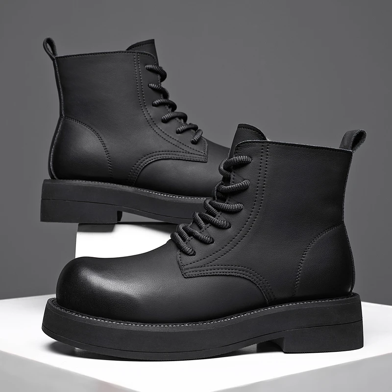 雪地靴2024新款真皮羊毛一体马丁靴棉鞋冬季加绒短靴厚底鞋