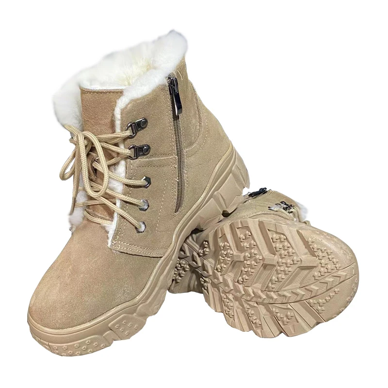 秋冬家居冬季羊毛鞋东北防寒保暖皮毛一体雪地靴马丁靴休闲棉鞋