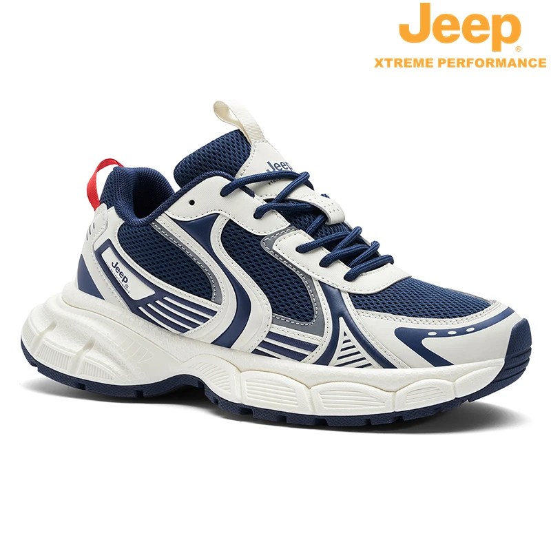 JEEP/吉普春夏户外徒步鞋软底网面老爹鞋防滑耐磨增高户外运动鞋