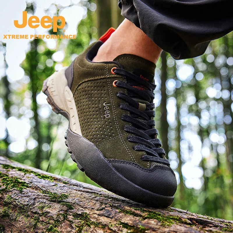 JEEP/吉普秋冬男式户外真皮防水保暖运动鞋徒步登山跑步徒步鞋