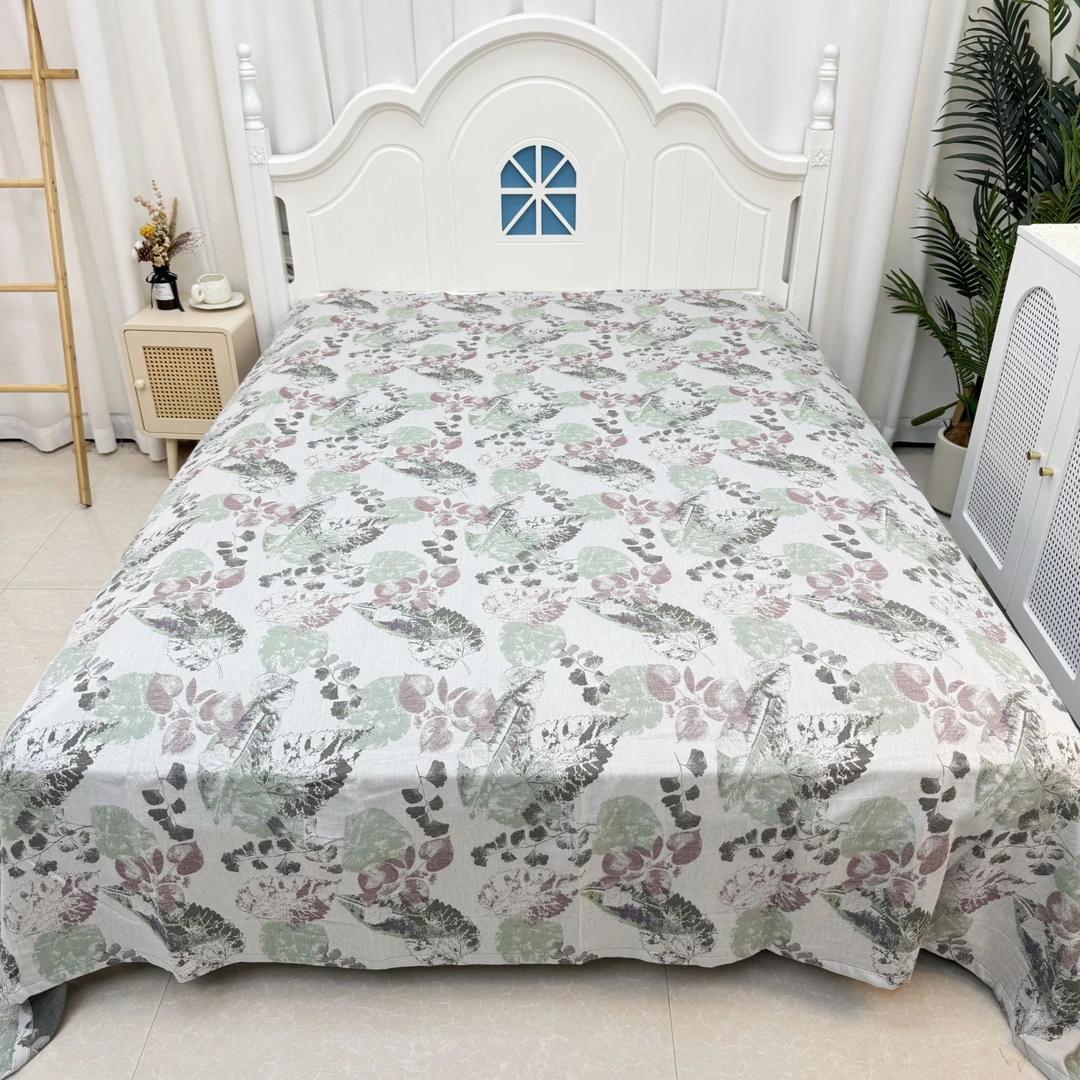 【叶亦 双层纱床单】2.45x2.5米 纯棉全棉双层纱双人加大加厚床单