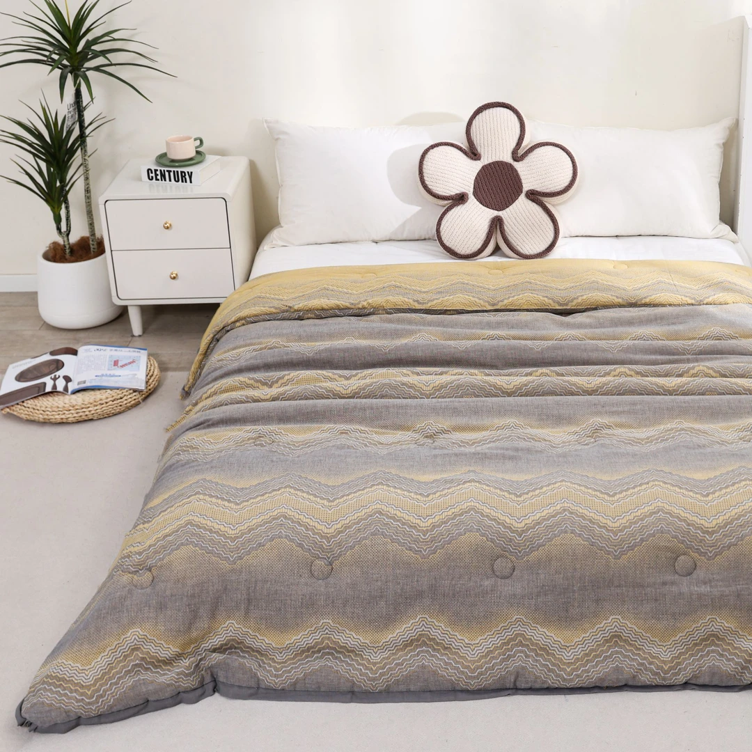 【爱克拉 双层纱被子】1.5X2米纯棉全棉双层纱秋冬单人被