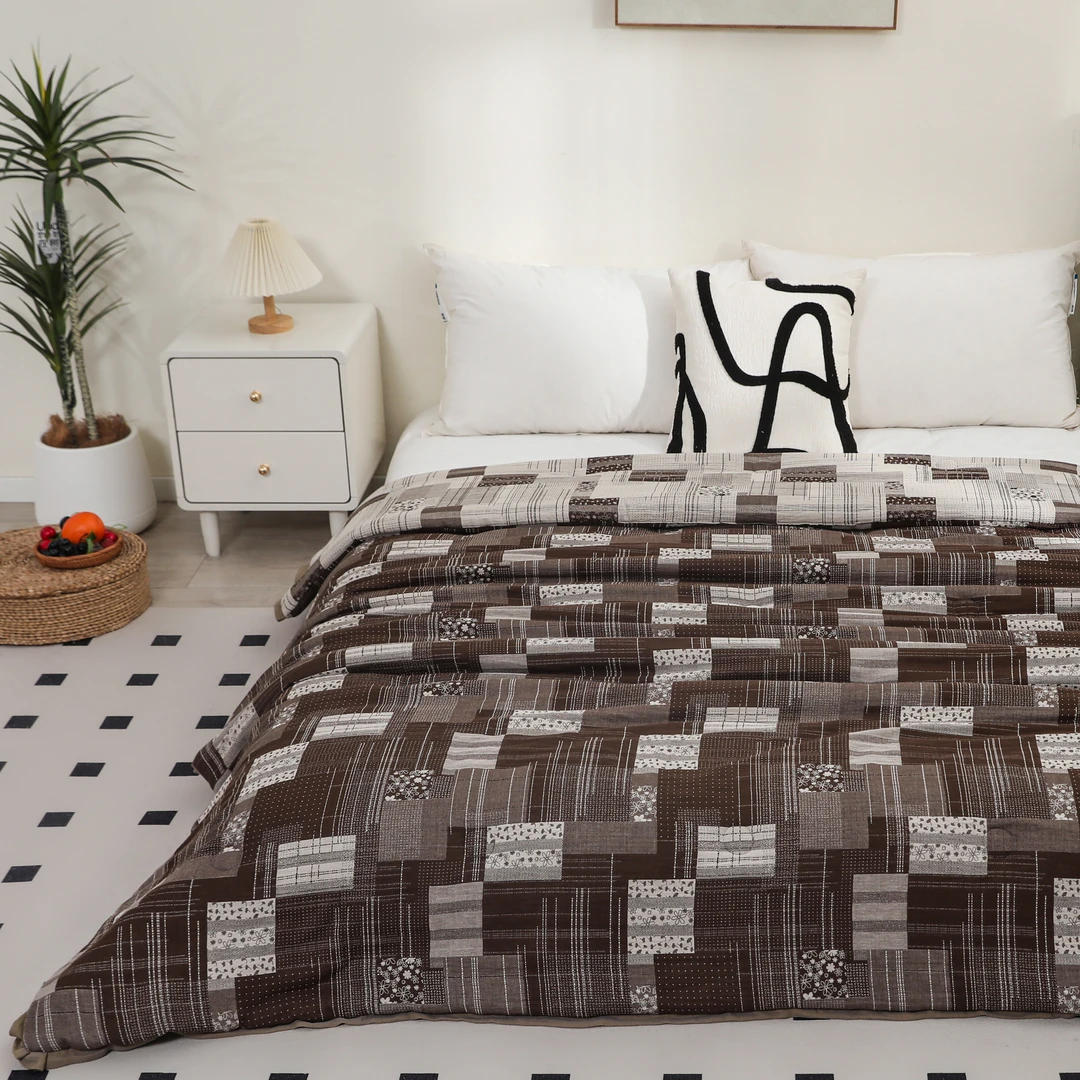 李官奇（拼布田园）200X230 全棉纯棉 双层纱加厚双人冬被子