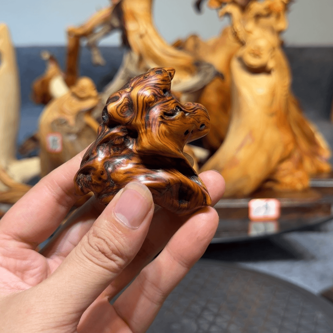 木崖柏手把件摆件