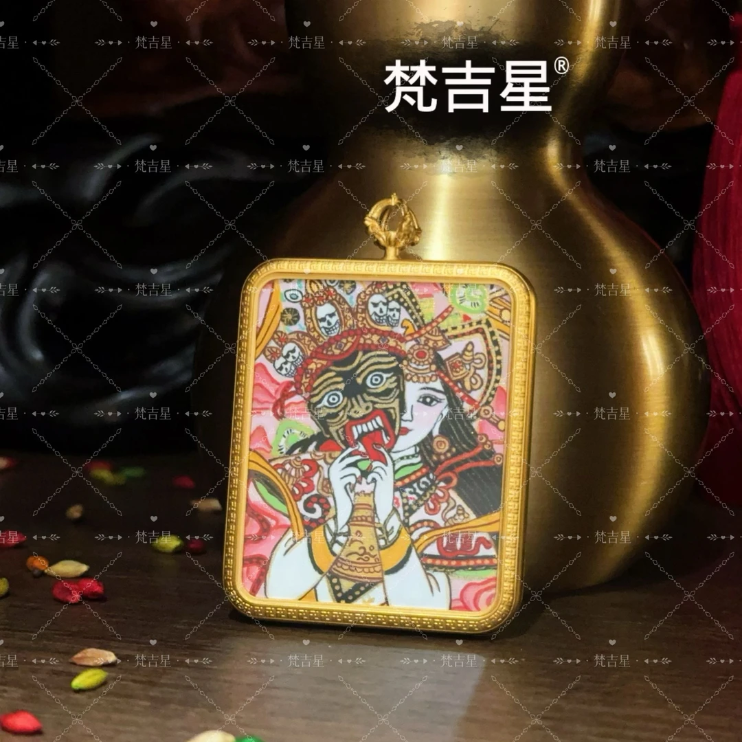 梵吉星 粉嫩嫩扎基拉姆CC 纯手绘唐卡 FJXTK206财神