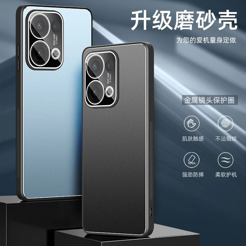适用OPPOreno13手机壳新款reno13pro自带镜头膜超薄不沾指纹外壳
