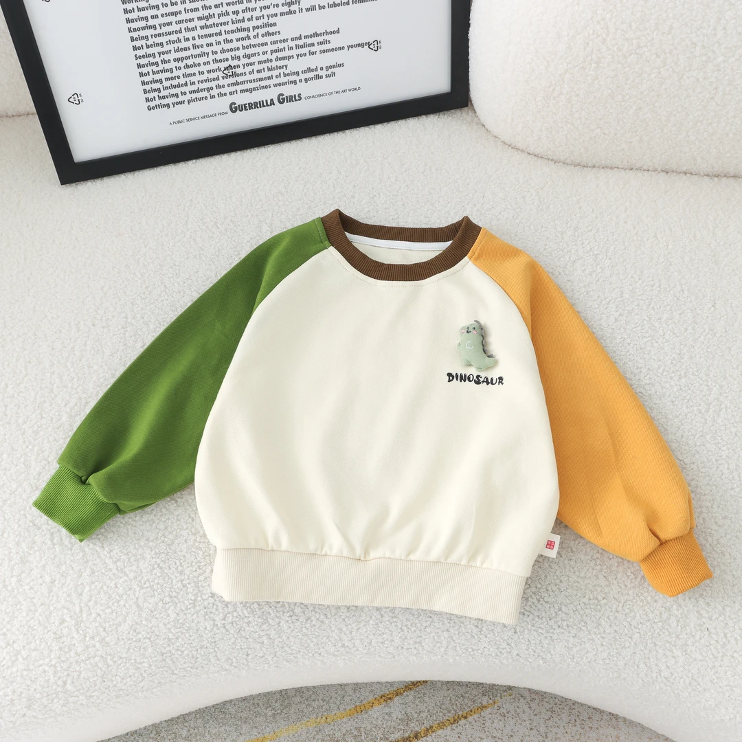 【幼棉-YY】秋款中小童长袖儿童韩版百搭舒适简约圆领长袖卫衣22770