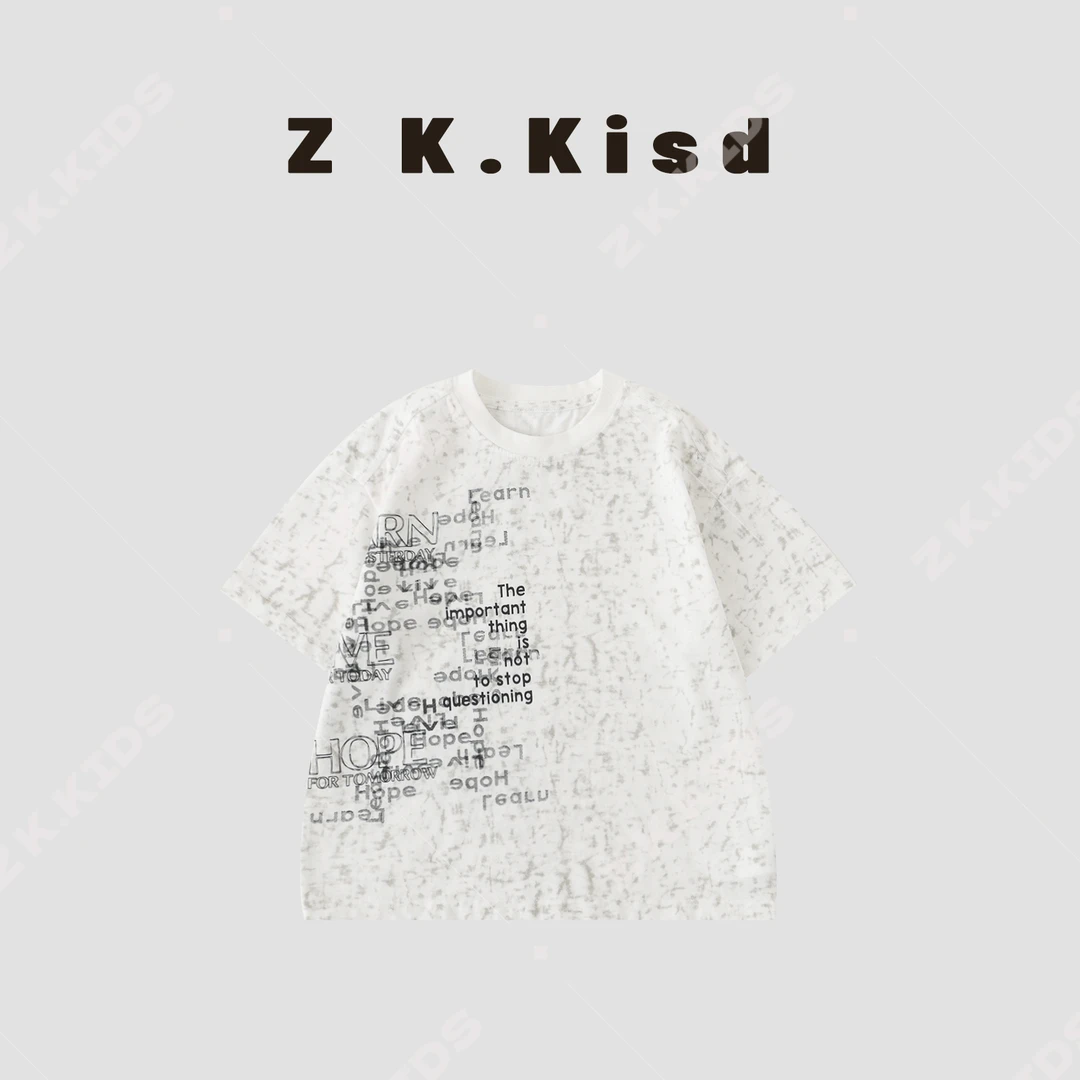 【Z＆K】24年夏季男童韩版重工高级质感透气吸汗运动T恤 ZK-121513