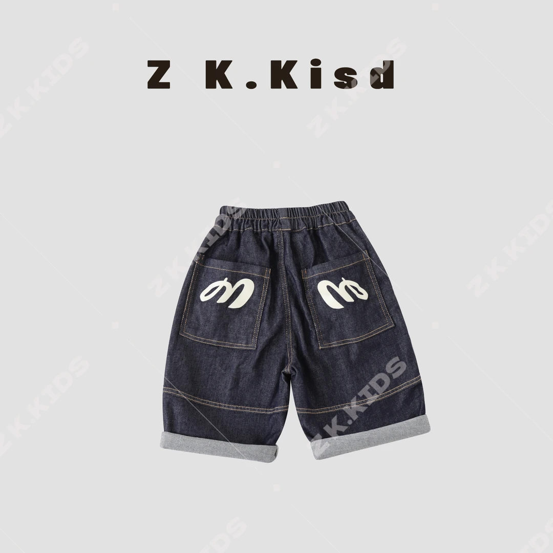 【Z&K】夏季男童洋气宽松时尚休闲韩版百搭牛仔裤 zk-621857