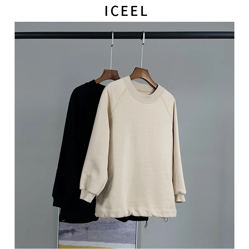 ICEEL原创设计女装卫衣女春秋纯色简约休闲小个子套头长袖上衣