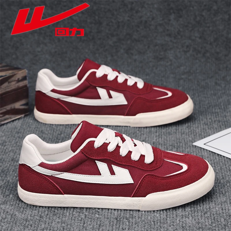 回力夏季女鞋红色港风帆布鞋女生百搭小众软底休闲款潮鞋ins板鞋