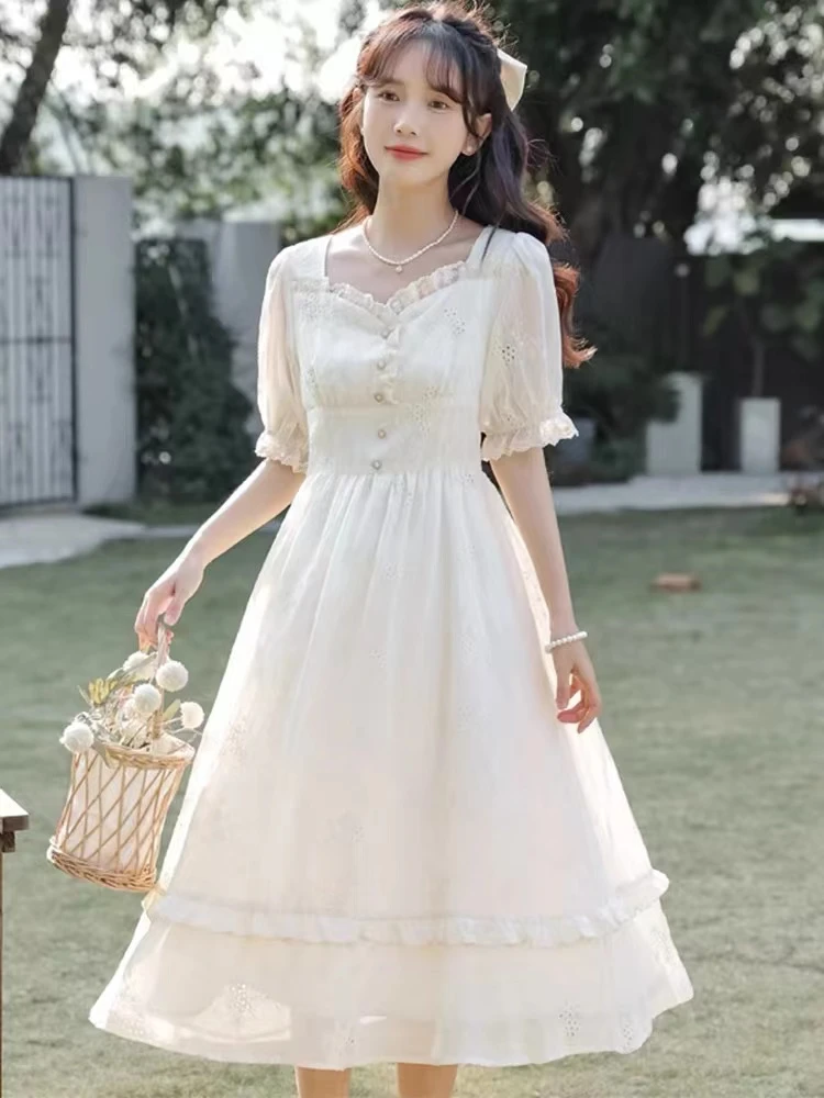 编码【731-740】小满2025春夏新款时尚百搭气质法式收腰甜美连衣裙