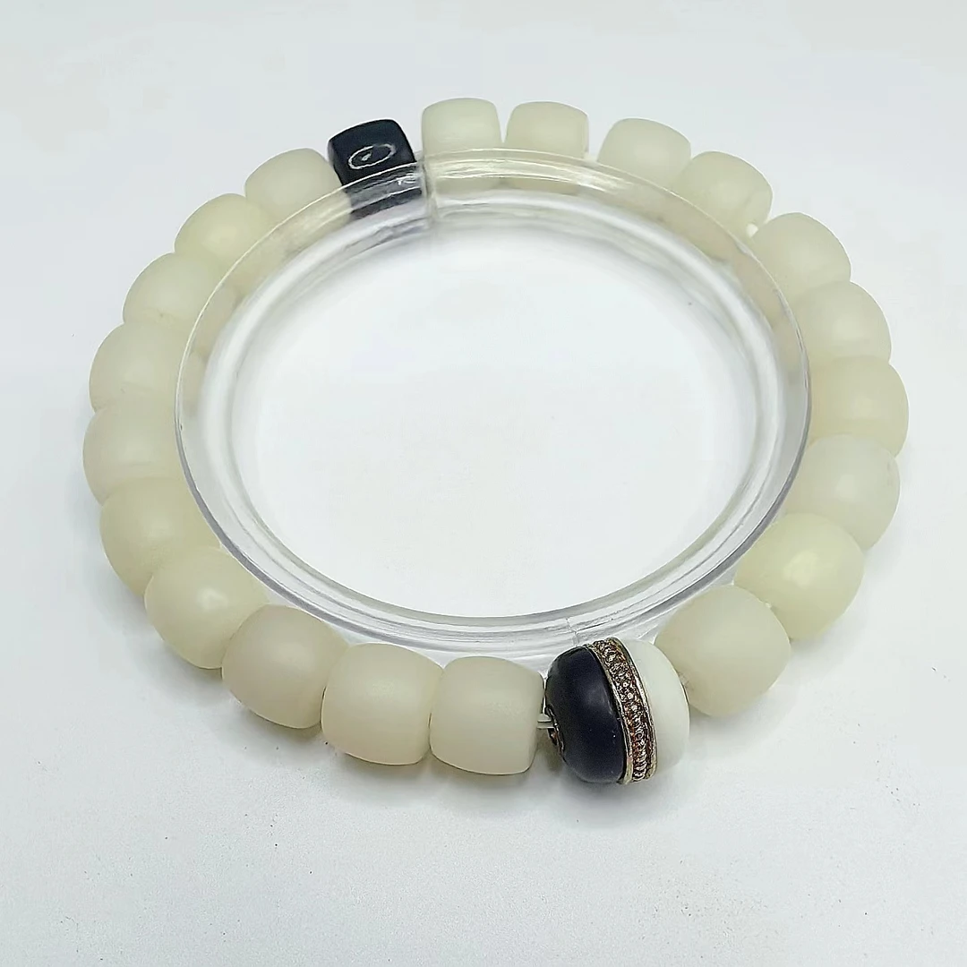 【A65】【白玉菩提diy汉堡珠】9*10mm菩提根手串