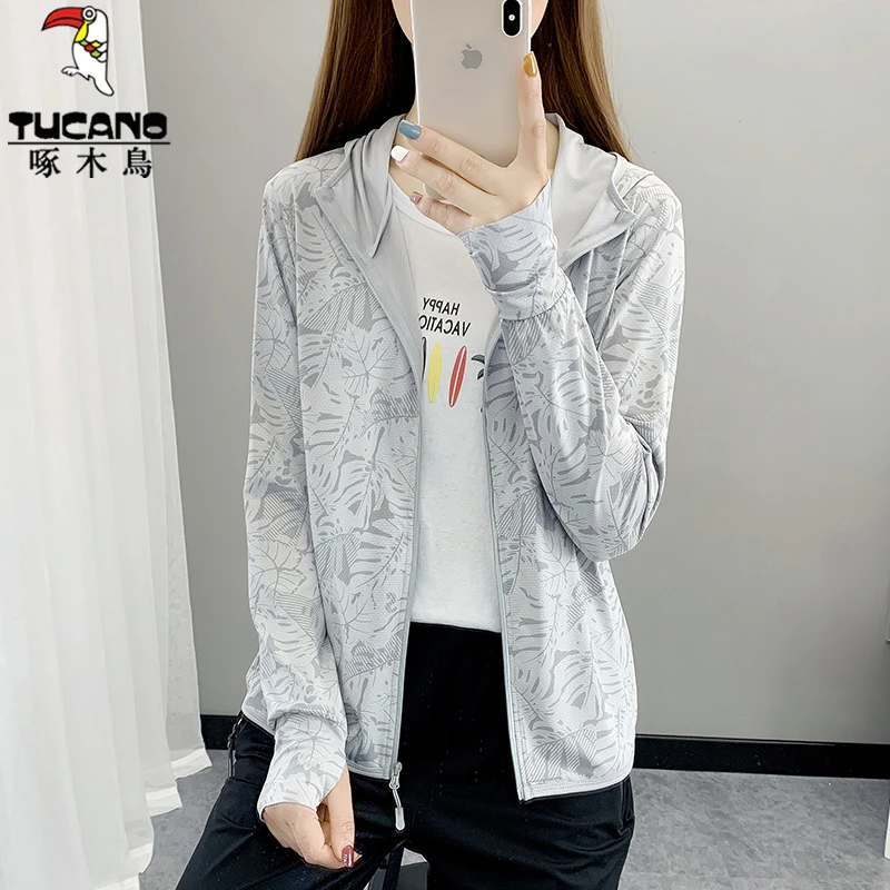 啄木鸟冰丝防晒衣夏季2025新款防紫外线防晒服男女款连帽外套女士