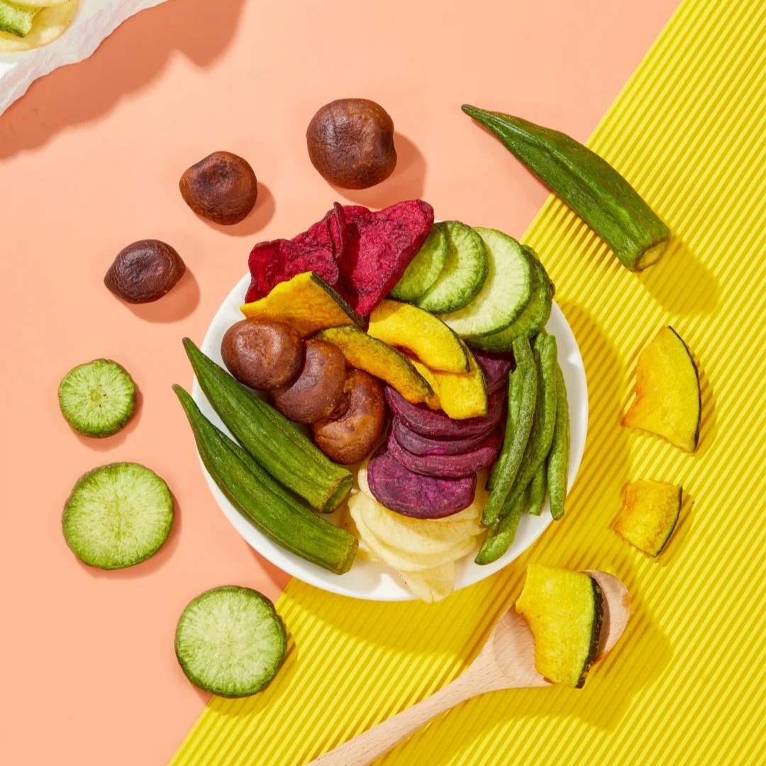 冯记炒货蔬菜水果脆60g*2组合装综合果蔬干果蔬脆秋葵零食