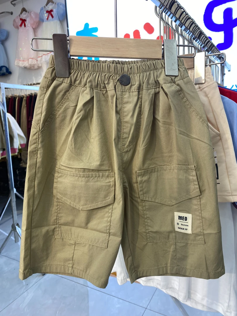 腔调文艺韩版男女童立体口袋纯棉工装裤宝宝洋气百搭薄款1012