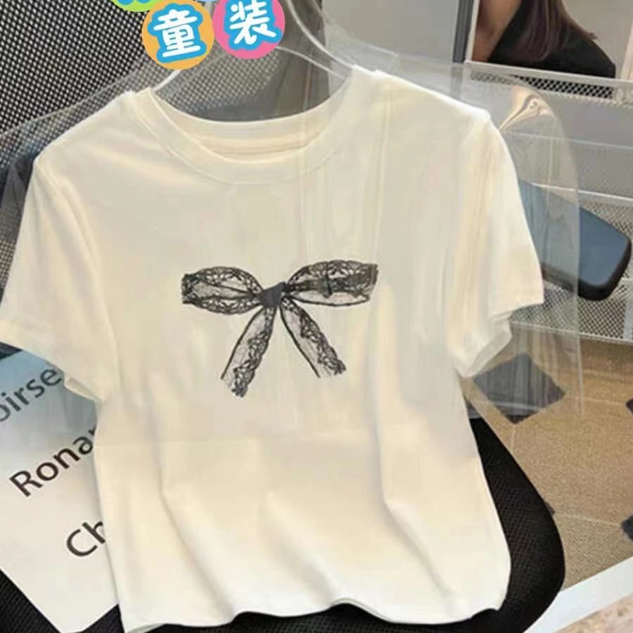 韩版蝴蝶结短袖1517