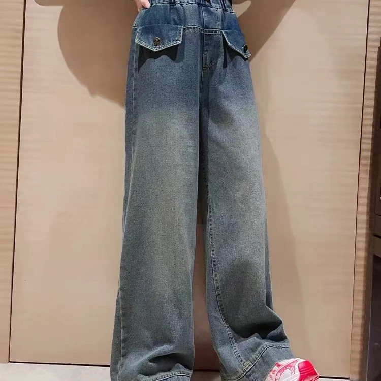女童加绒款中大童牛仔裤9910