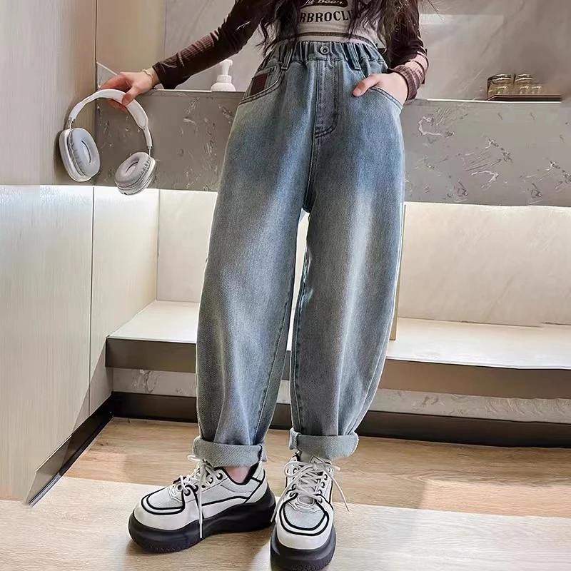 笑脸款加绒老爹裤1243