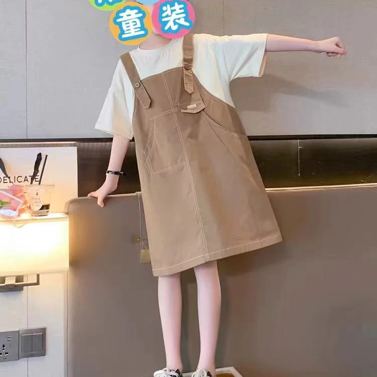 韩版潮妞必备假两件套连衣裙1499