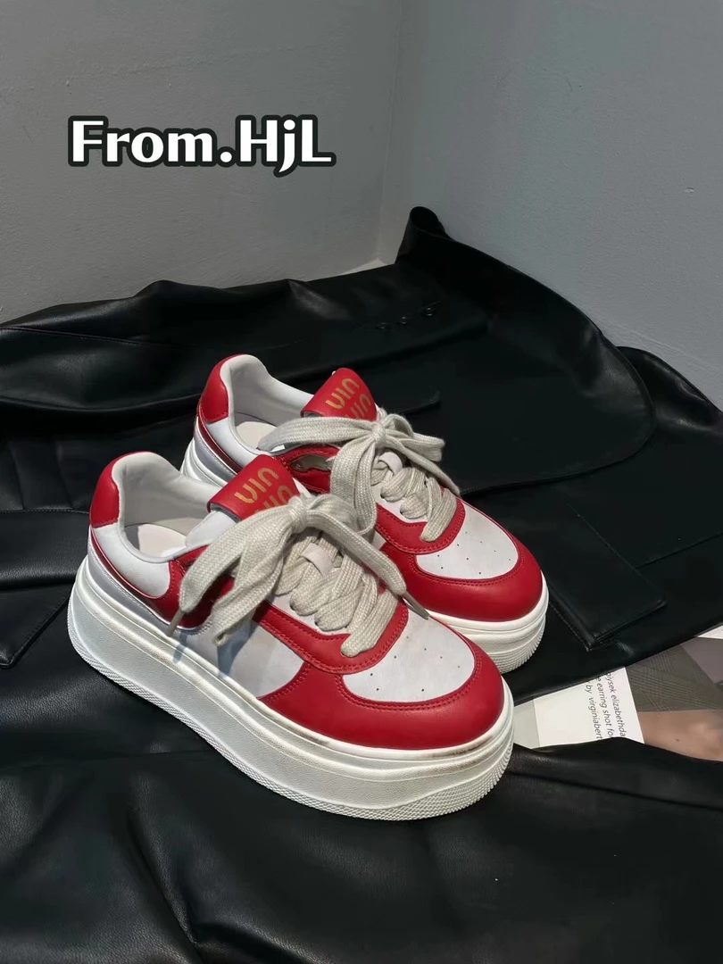 Y49脏脏小白鞋女厚底2024年新款百搭小个子内增高休闲运动松糕鞋