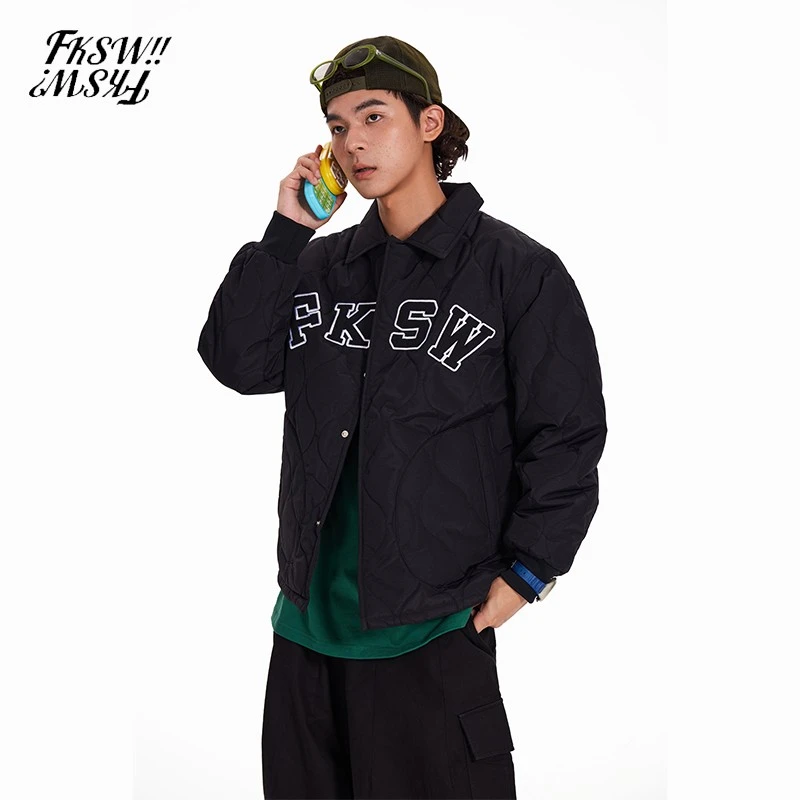 FEIKESAIWEN/废克赛文冬季棉服男女情侣款潮牌棉衣外套复古美式