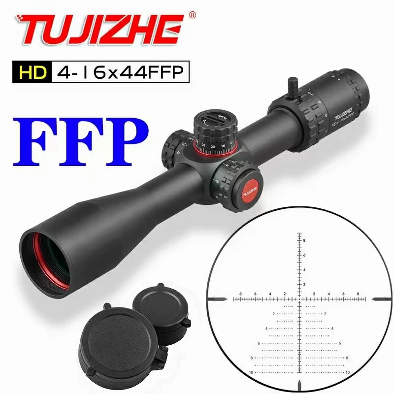 突击者HD前置4-16x44激光瞄准器瞄准镜狙击镜可调十字望远