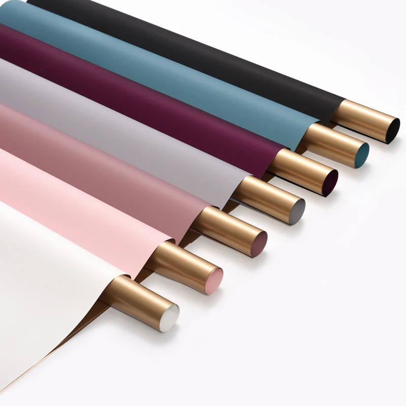 【御花园】双色欧雅纸轻奢系金彩留金纸防水加厚花束礼品