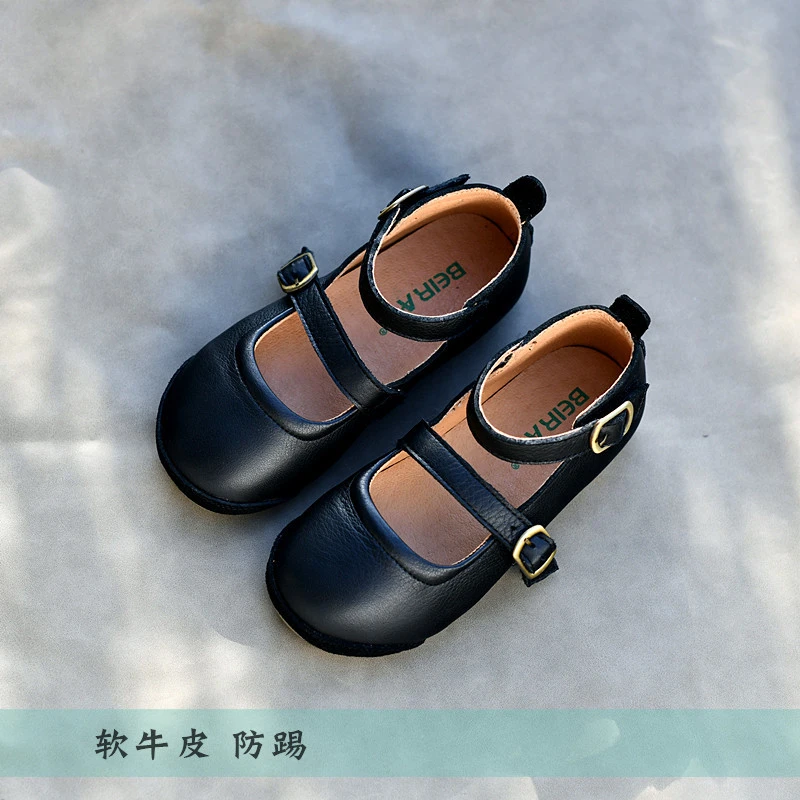 2024韩版公主皮鞋女童真皮春秋复古女宝公主鞋6-12岁夏季女童鞋