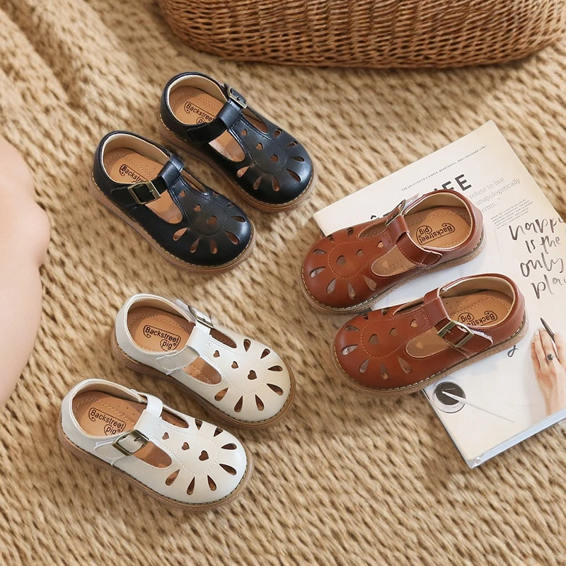 女童凉鞋春夏英伦风时尚镂空童鞋复古女宝宝宝儿童凉鞋鞋子儿童鞋