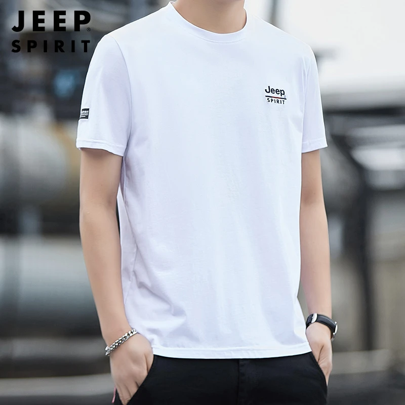 JEEP吉普短袖t恤男士夏季新款潮流透气上衣运动宽松休闲百搭圆领
