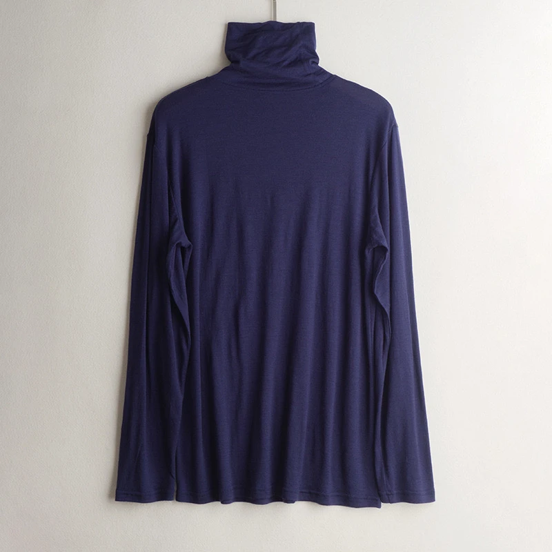 秋冬男士100%纯羊毛保暖羊毛衫 高领纯色超细羊毛打底衫 长袖秋衣