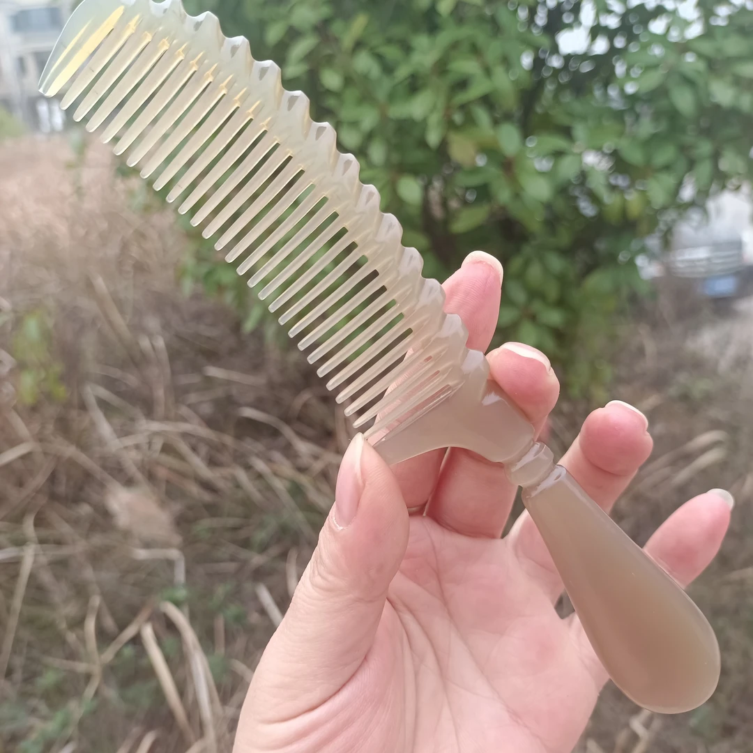 天然牛角长条男士18厘米按摩头皮梳子