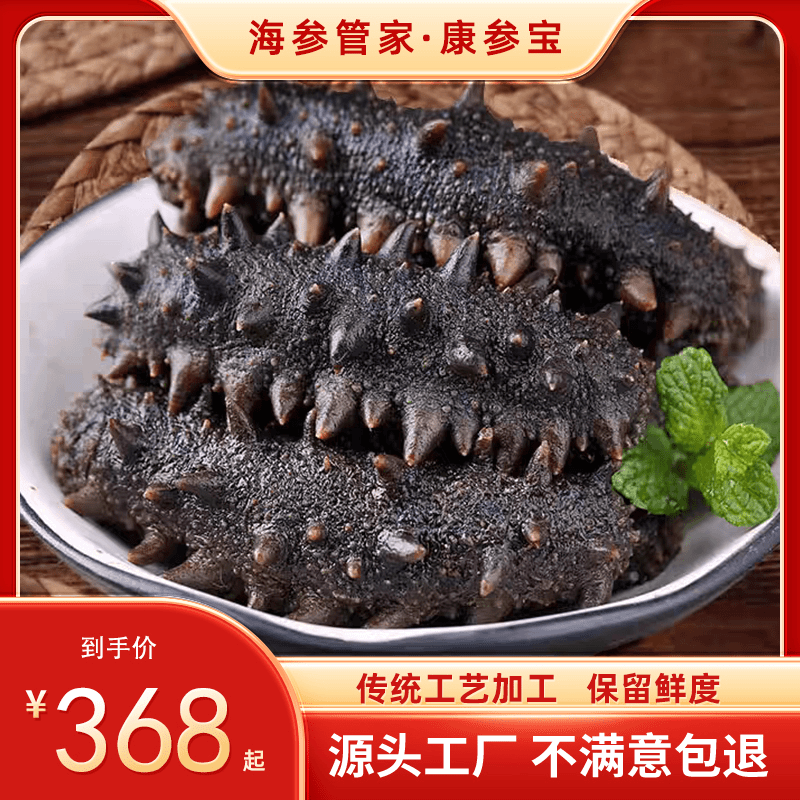 【顶火45-65头】拉缸盐半干海参深海底播刺参500g营养正宗高品质