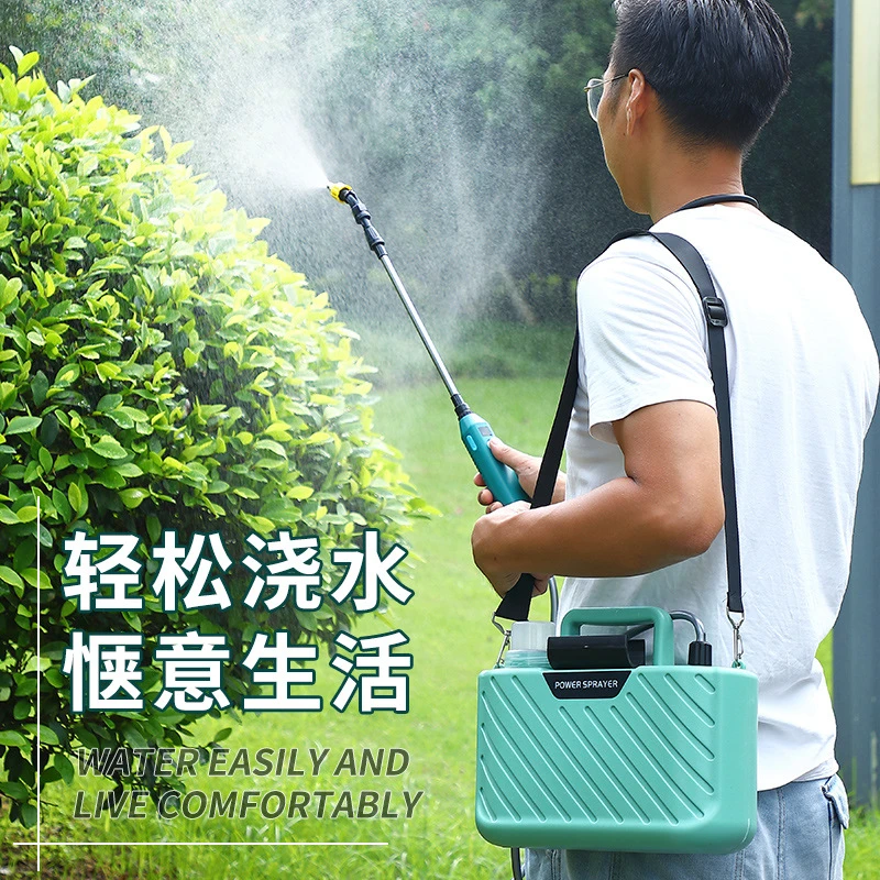 肩负式小型电动喷雾器打药浇花消毒浇水便携式5L充电园艺喷雾器
