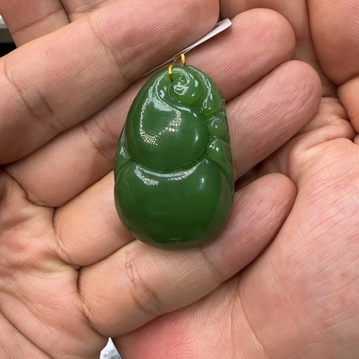 和田玉（碧玉）吊坠(不含链)未镶嵌地**清